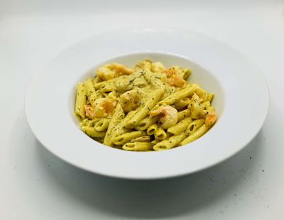 PÂTES SCAMPI CRÉME CHAMPIGNONS